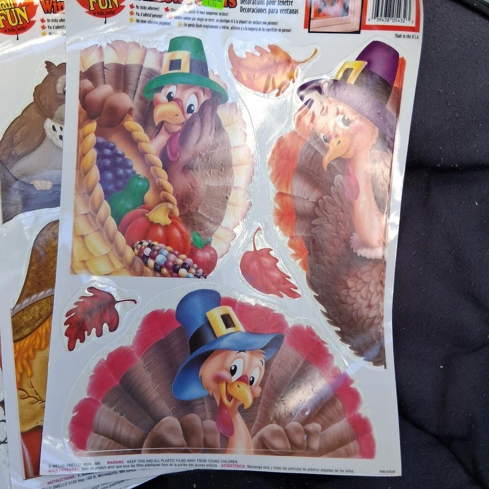 Vintage 90s NOS Fall Harvest Thanksgiving Klingers Mello Smello Magic Window...